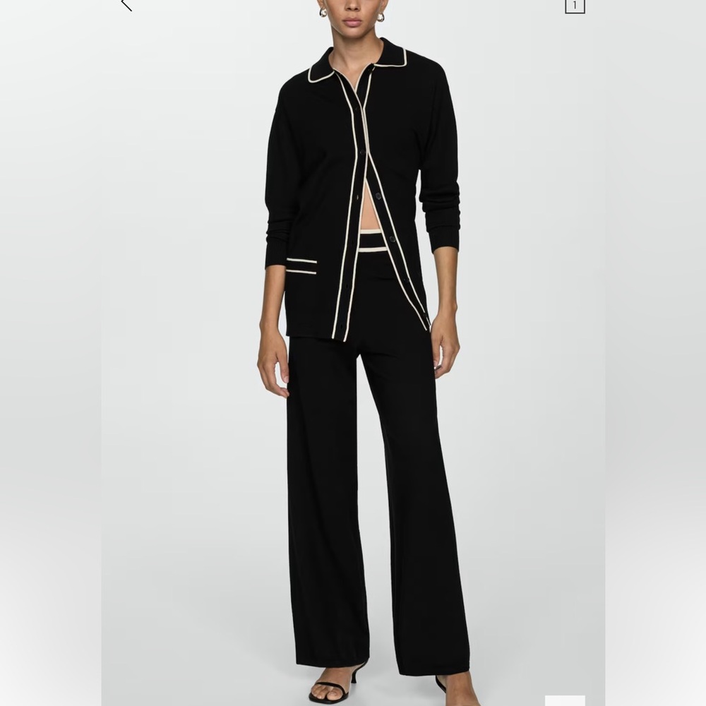 MANGO Oversized cardigan with contrasting trims
Size Medium